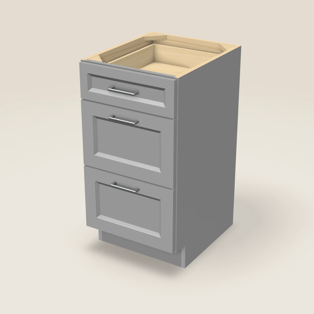 18" Three Drawer Vanity Cabinet, 3D picture
