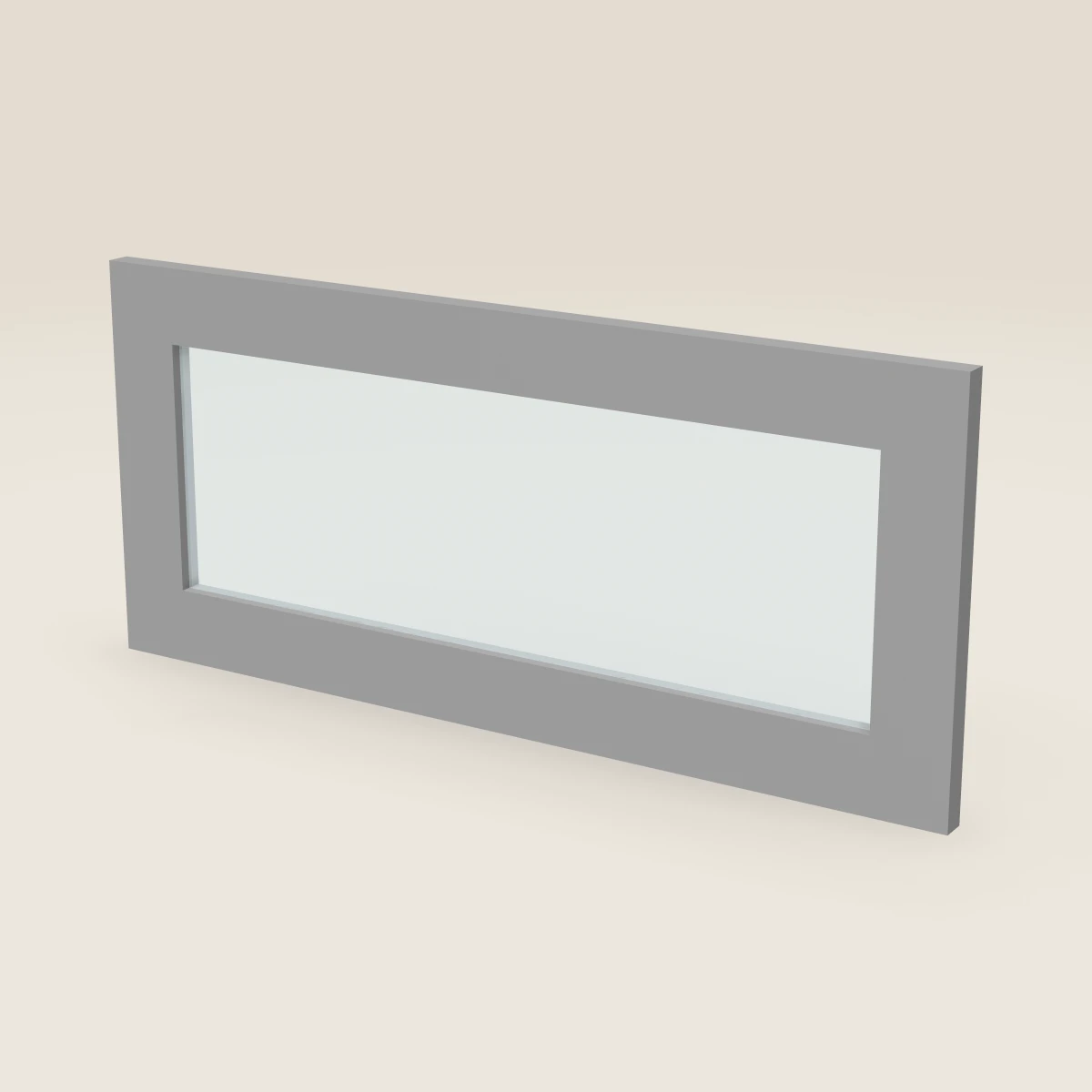 Puerta de vidrio para gabinete de pared de 27" — 12" de alto, imagen en 3D