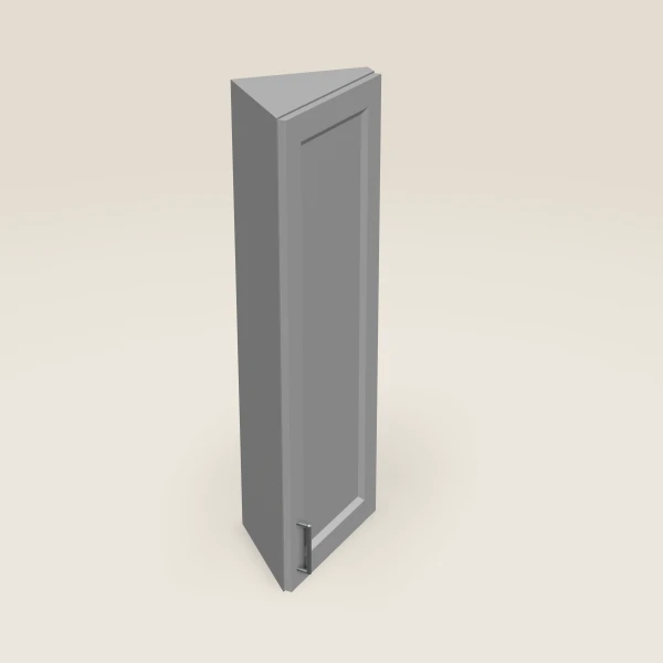 12" Wall Angle Corner Cabinet — 42" High, 3D picture