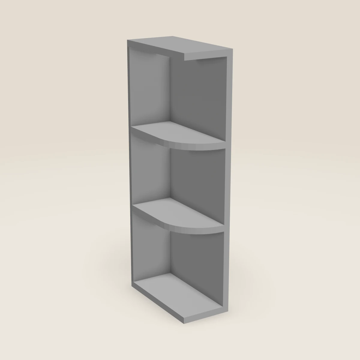 6" Wall End Shelf Cabinet — 30" High, 3D picture
