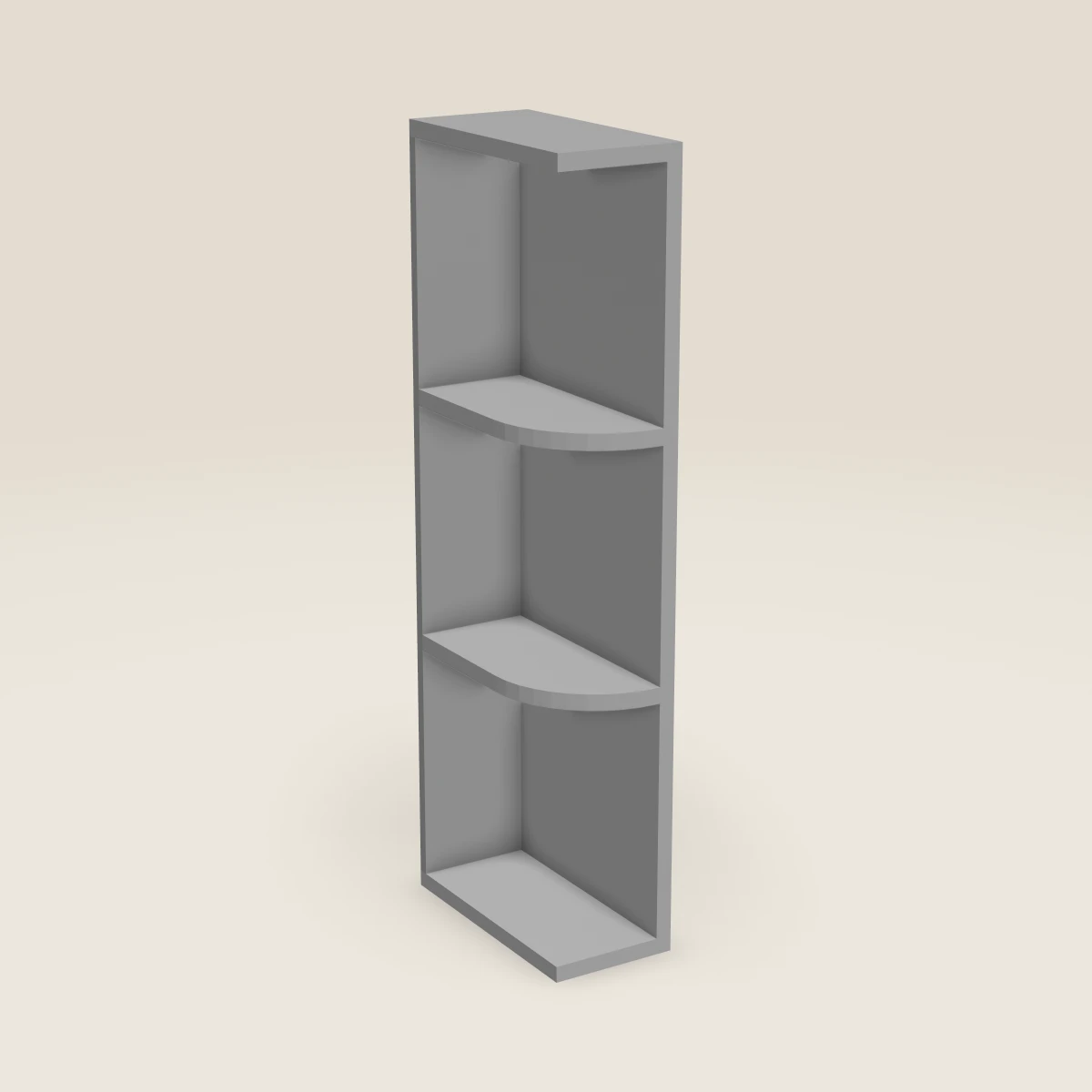 6" Wall End Shelf Cabinet — 36" High, 3D picture