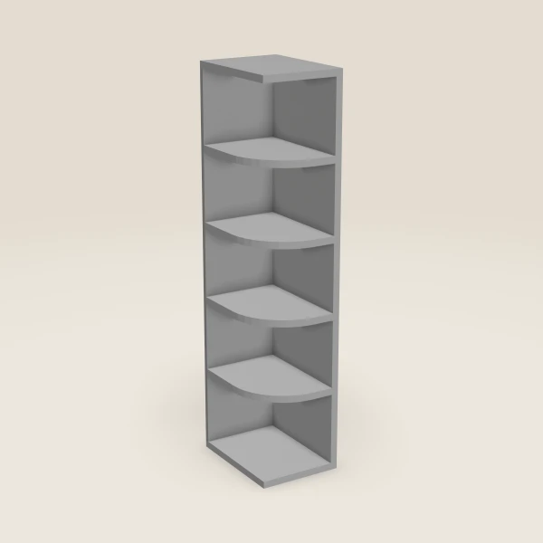9" Wall End Shelf Cabinet — 42" High, 3D picture