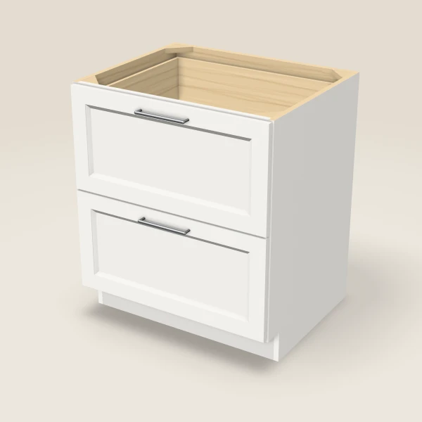 30" Two Drawer Base Cabinet, 3D picture