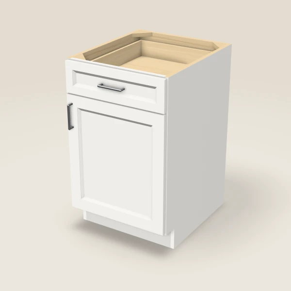21" Single Door Single Drawer Base Cabinet, 3D picture