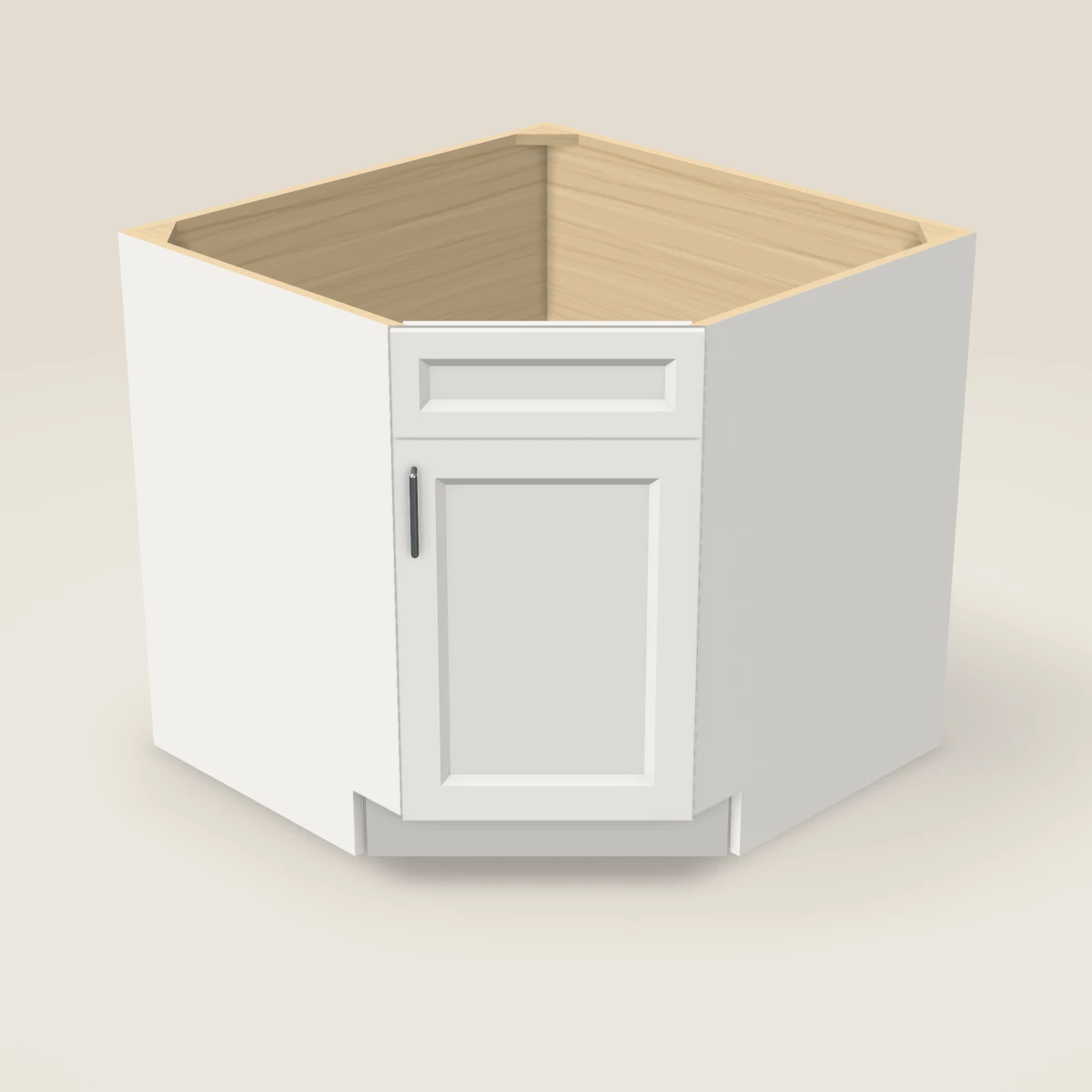36" Base Corner Diagonal Sink Cabinet, 3D picture