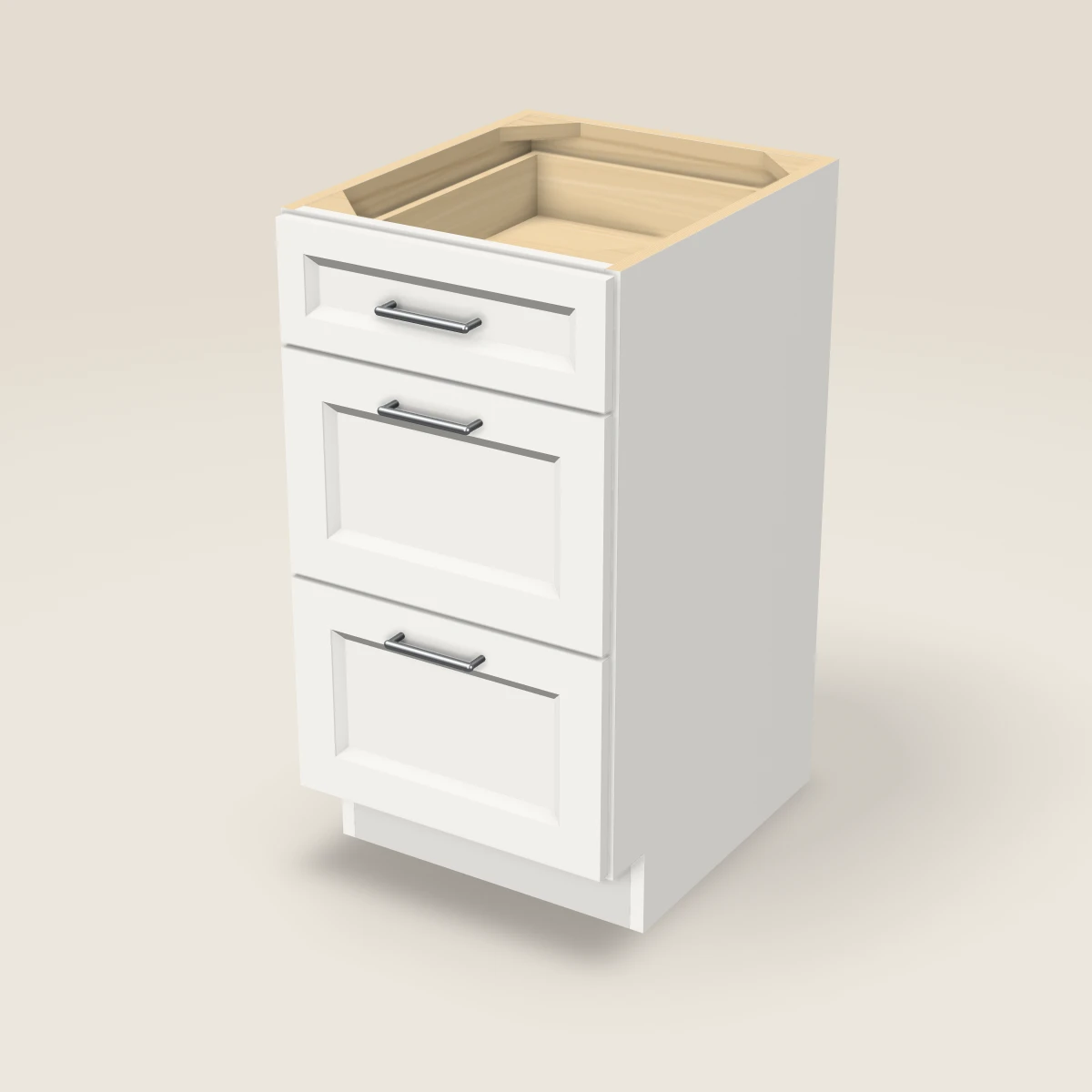 18" Three Drawer Vanity Cabinet, 3D picture