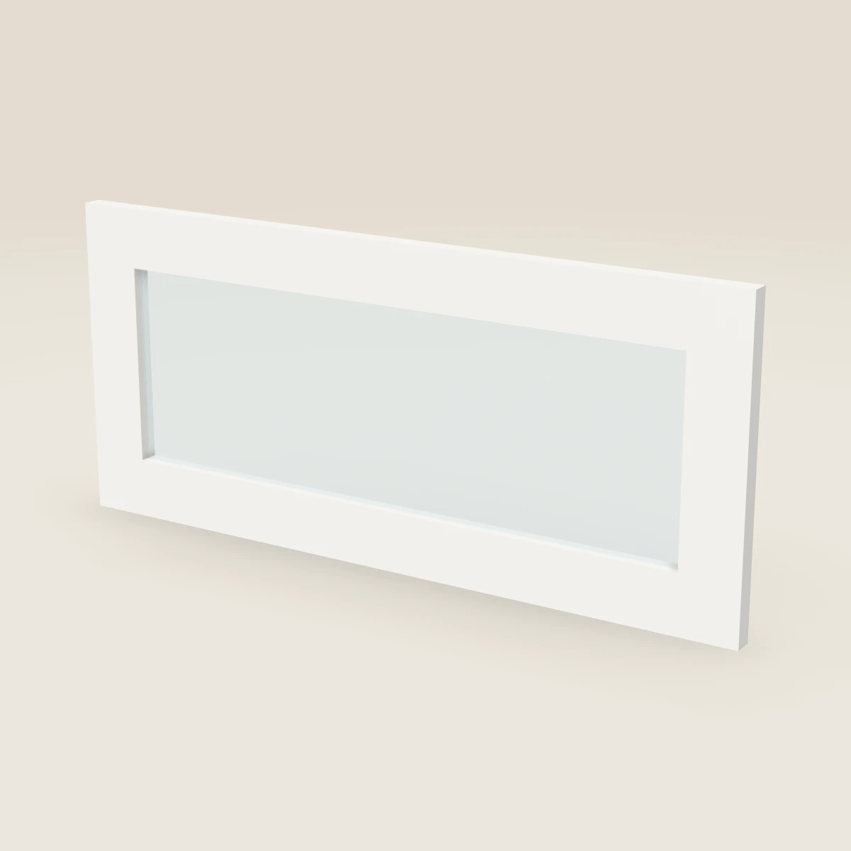 Puerta de vidrio para gabinete de pared de 27" — 12" de alto, imagen en 3D