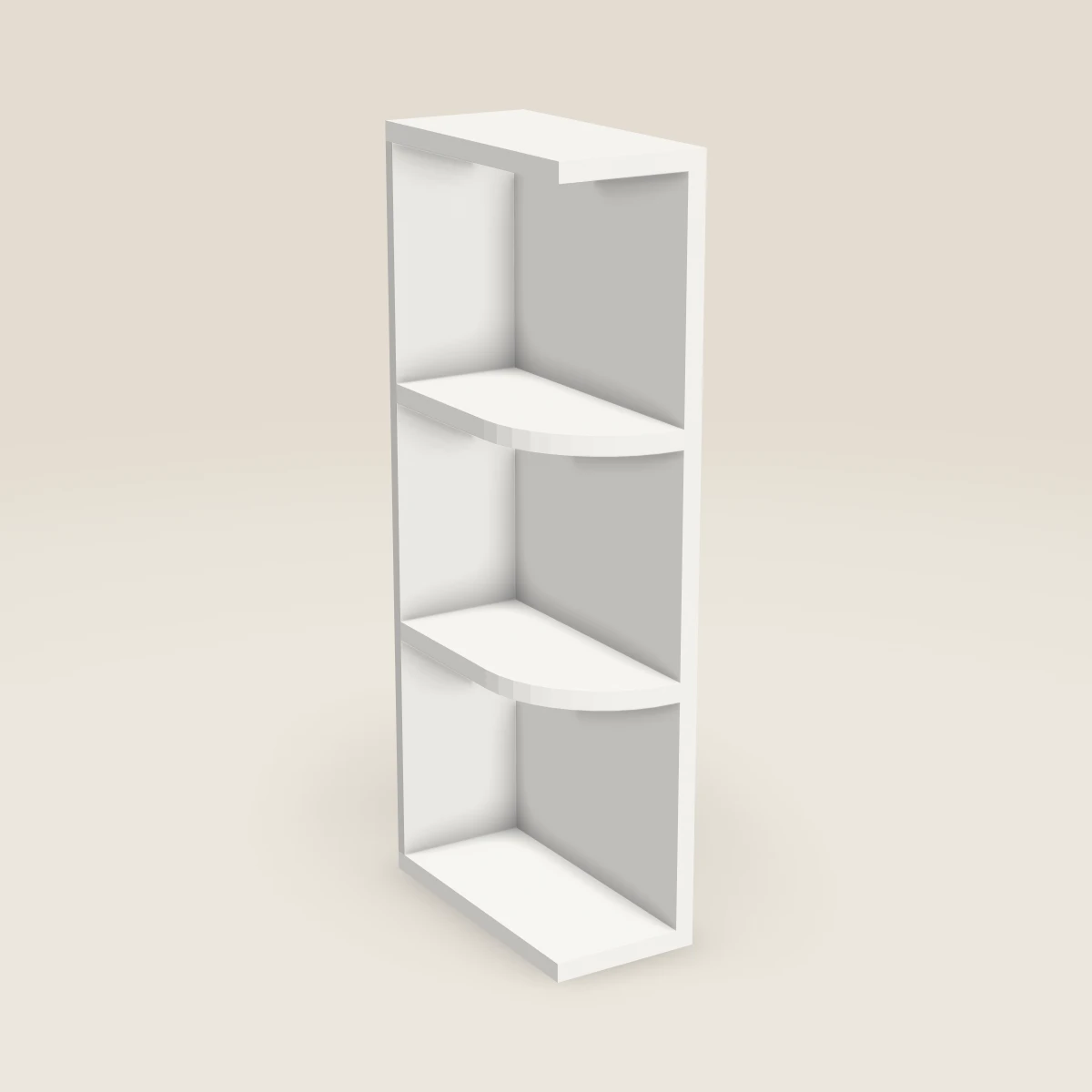 6" Wall End Shelf Cabinet — 30" High, 3D picture