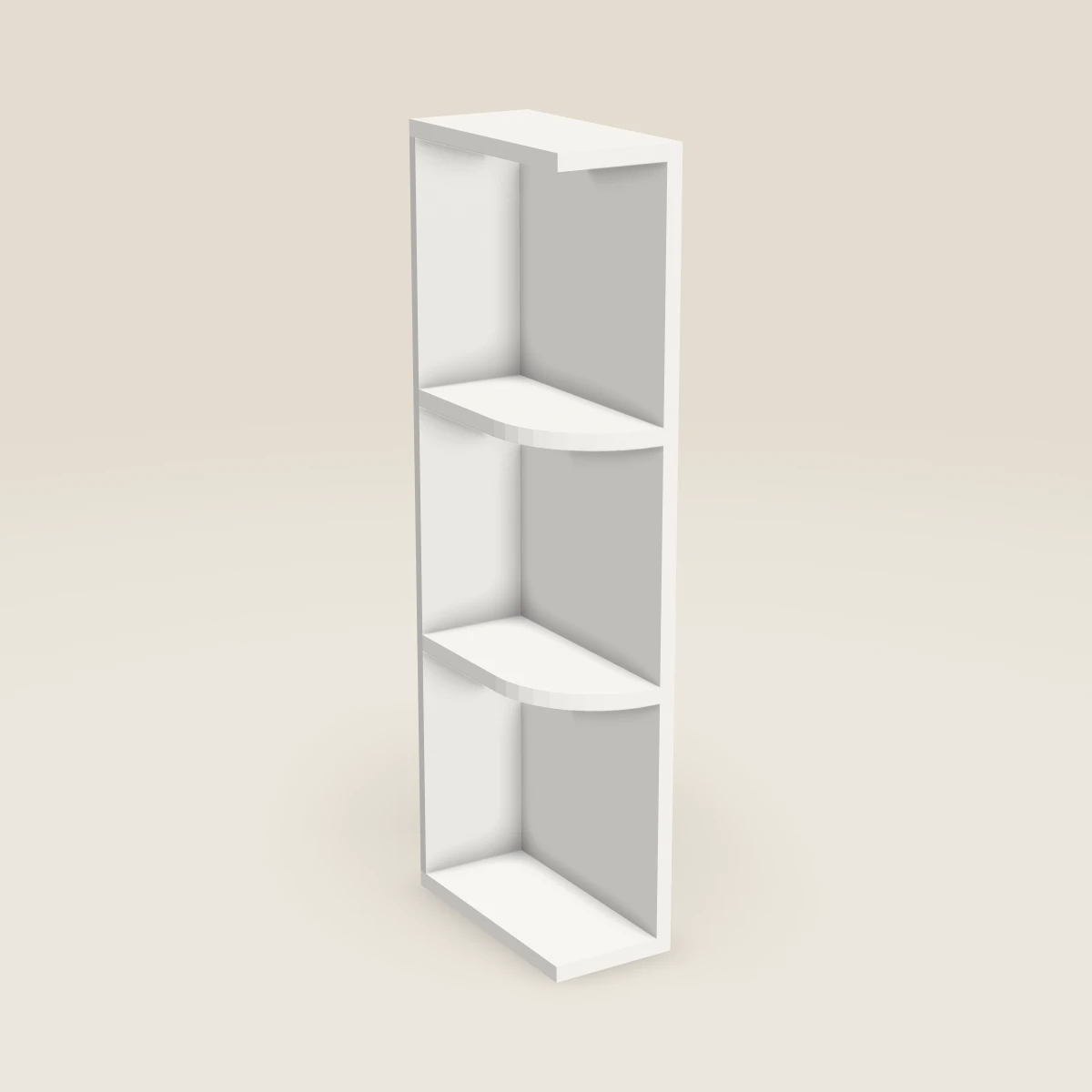 6" Wall End Shelf Cabinet — 36" High, 3D picture