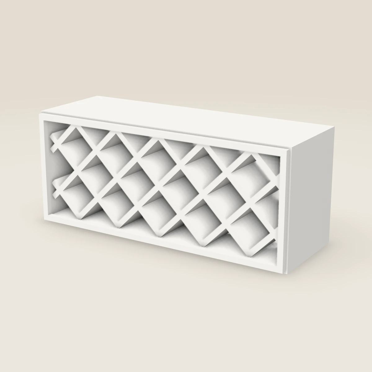 Botellero de pared de 36" — 15" de alto, imagen en 3D