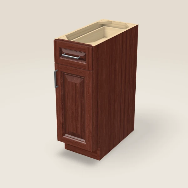 12" Single Door Single Drawer Base Cabinet, 3D picture