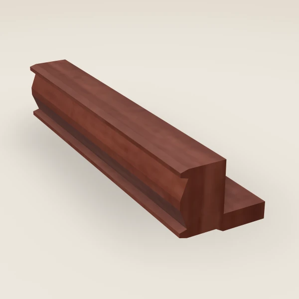 Moldura inferior (light rail) de 96", imagen en 3D