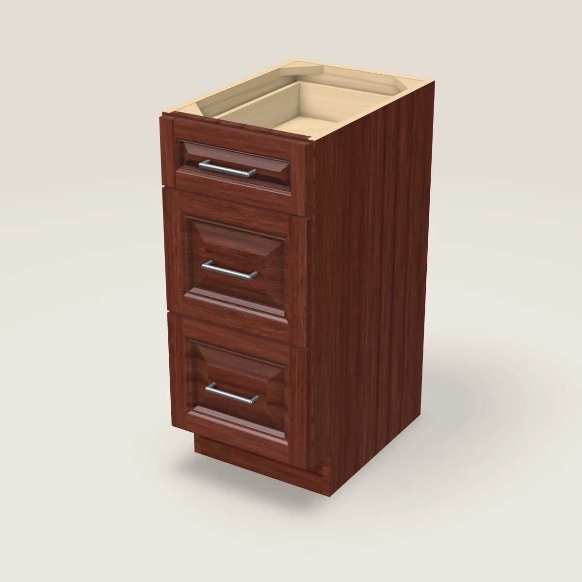 15" Three Drawer Vanity Cabinet, 3D picture
