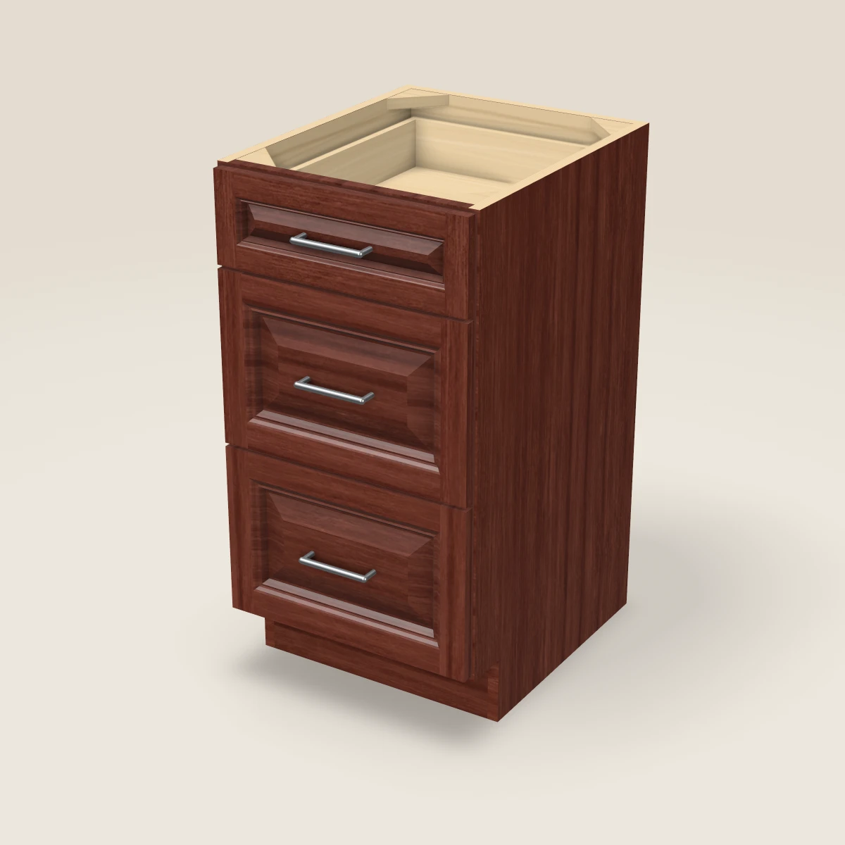 18" Three Drawer Vanity Cabinet, 3D picture