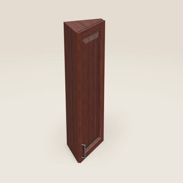 12" Wall Angle Corner Cabinet — 42" High, 3D picture