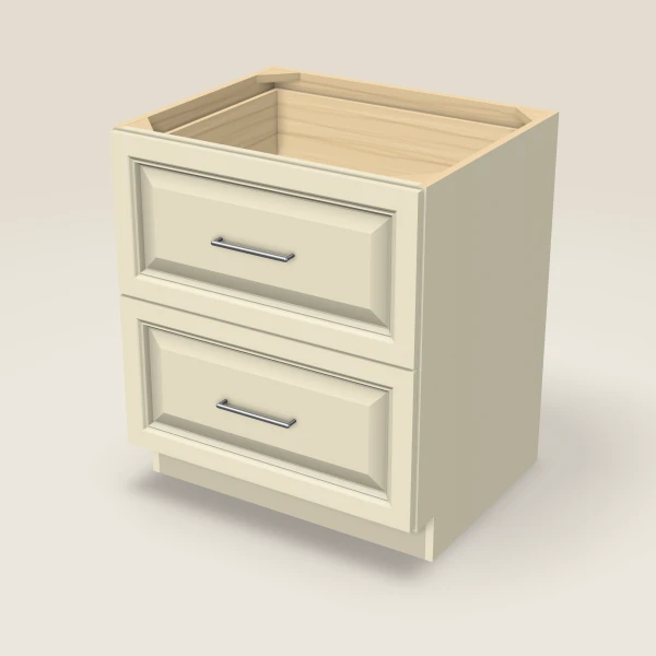 30" Two Drawer Base Cabinet, 3D picture