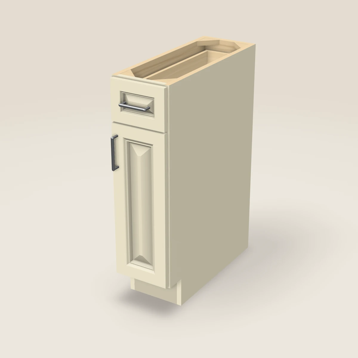9" Single Door Single Drawer Base Cabinet, 3D picture