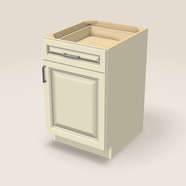 21" Single Door Single Drawer Base Cabinet, 3D picture