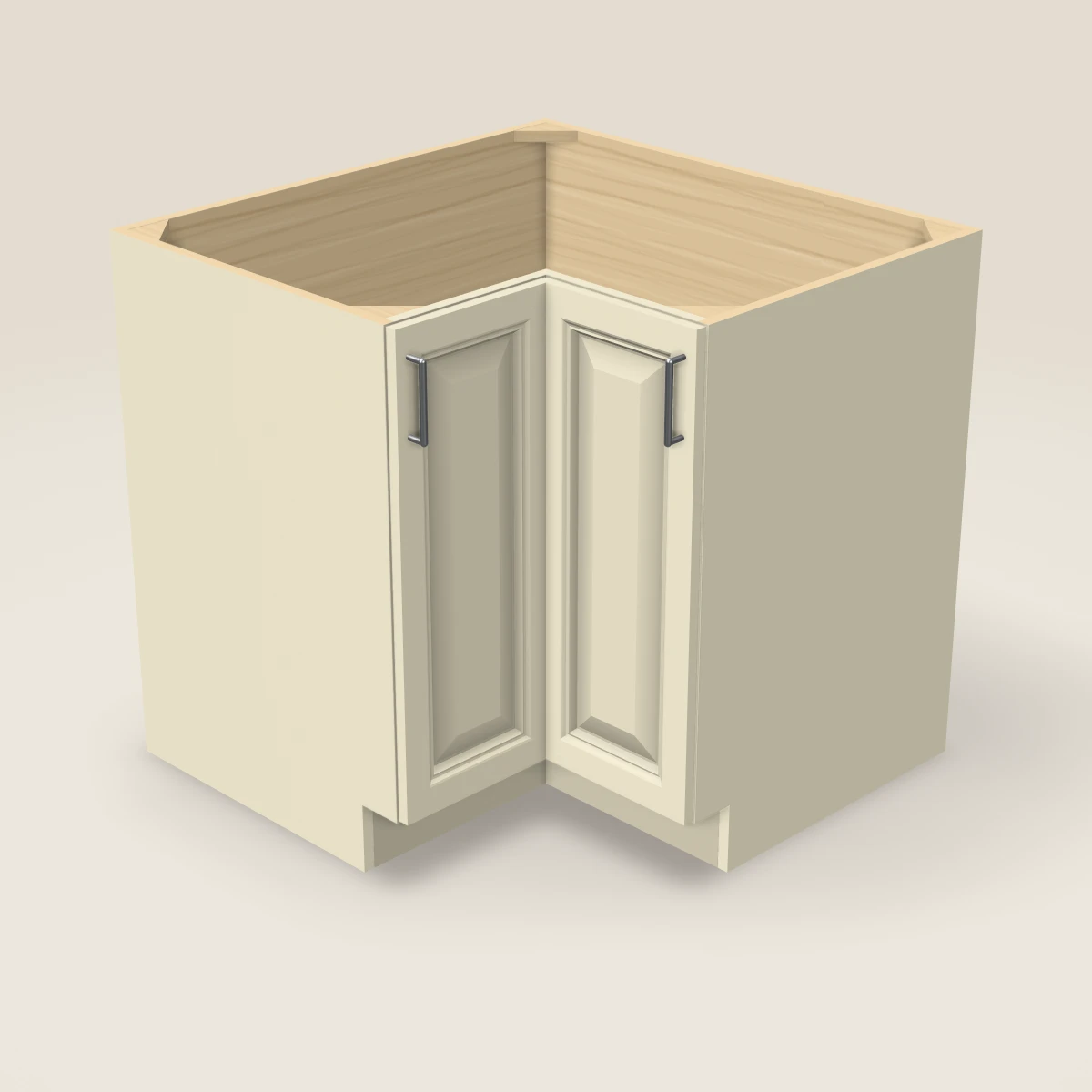36" Base Corner Diagonal Lazy Susan Cabinet, 3D picture