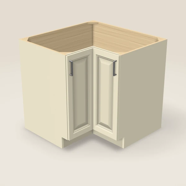36" Base Corner Diagonal Lazy Susan Cabinet, 3D picture