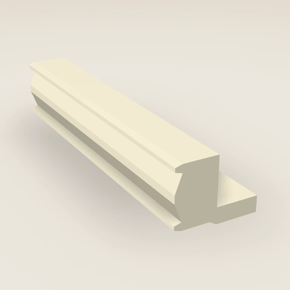 96" Traditional Light Rail Molding, 3D picture