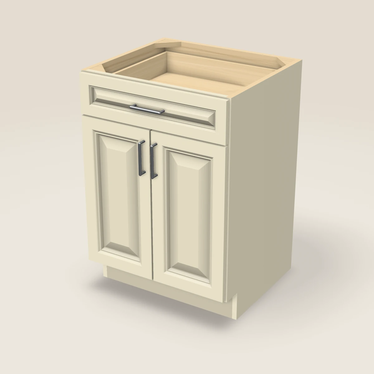 Tocador de baño (dos puertas) de 24", imagen en 3D