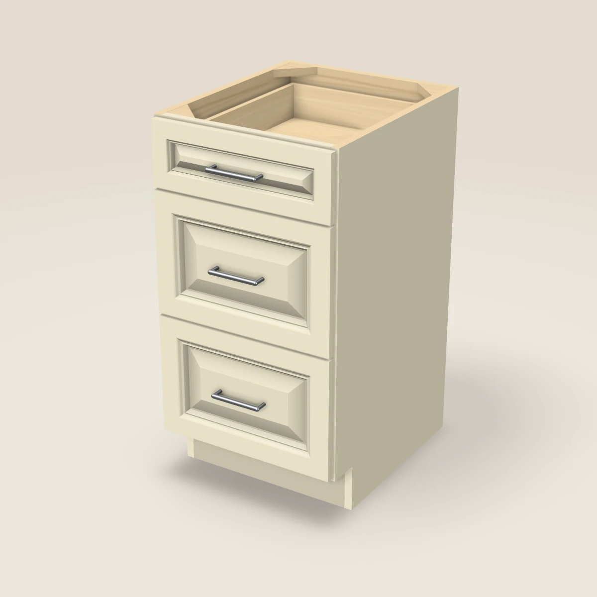 18" Three Drawer Vanity Cabinet, 3D picture