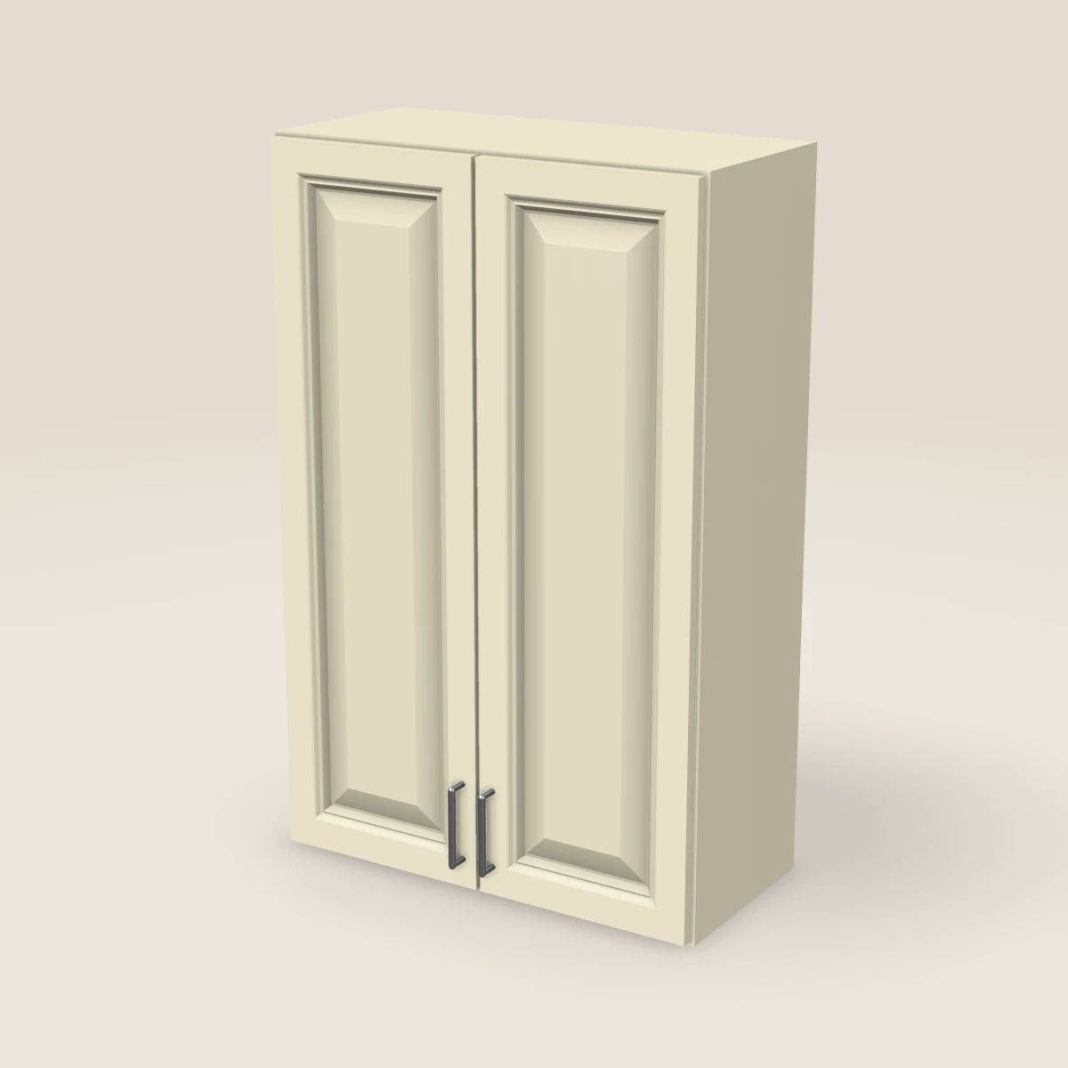 Gabinete de pared de dos puertas de 27" — 42" de alto, imagen en 3D
