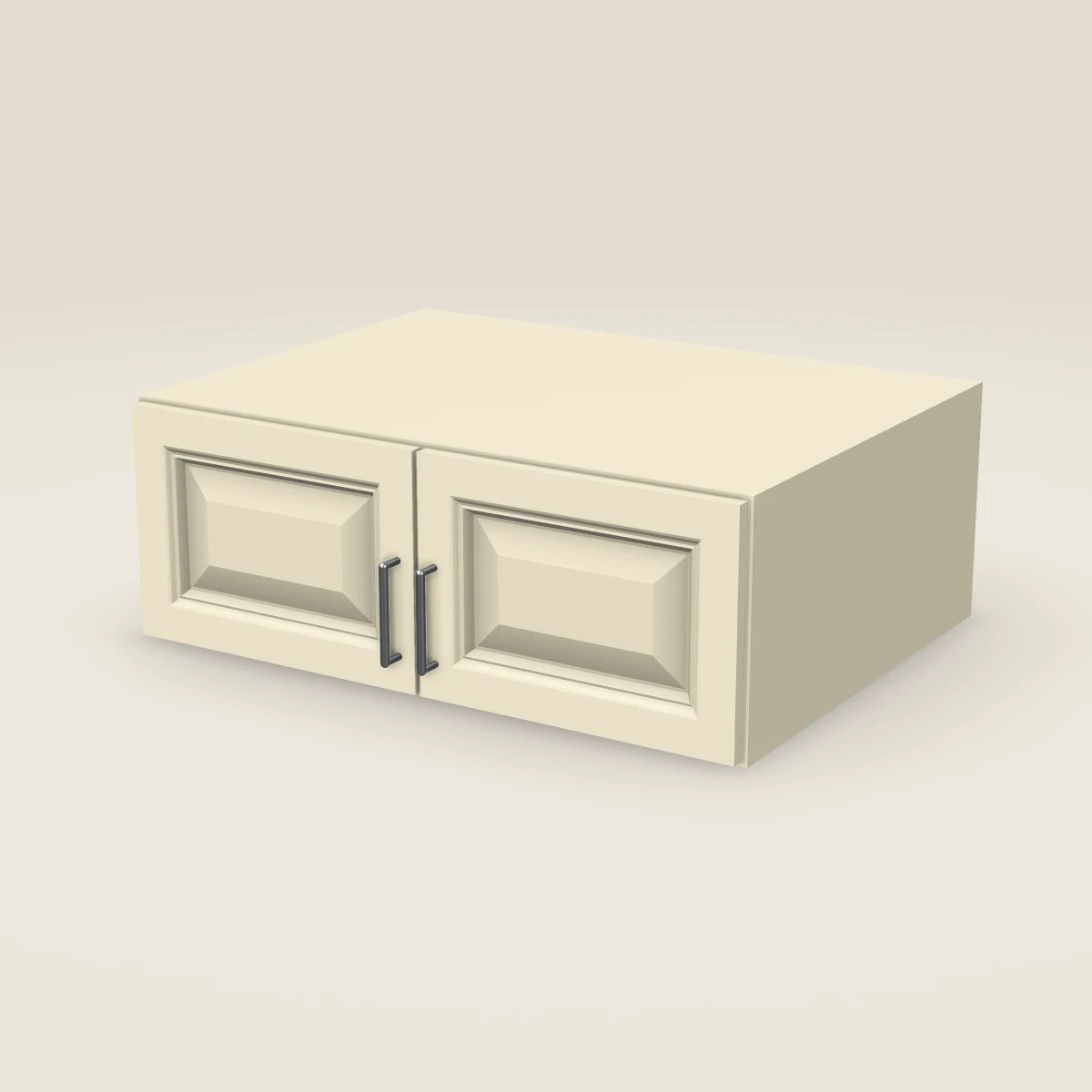 Gabinete de pared de dos puertas de 33" — 12" de alto, imagen en 3D