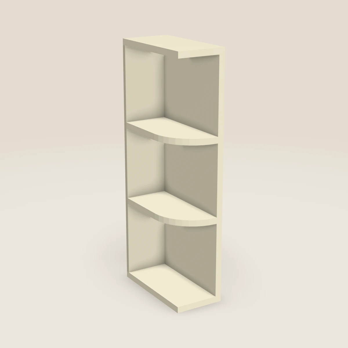 6" Wall End Shelf Cabinet — 30" High, 3D picture