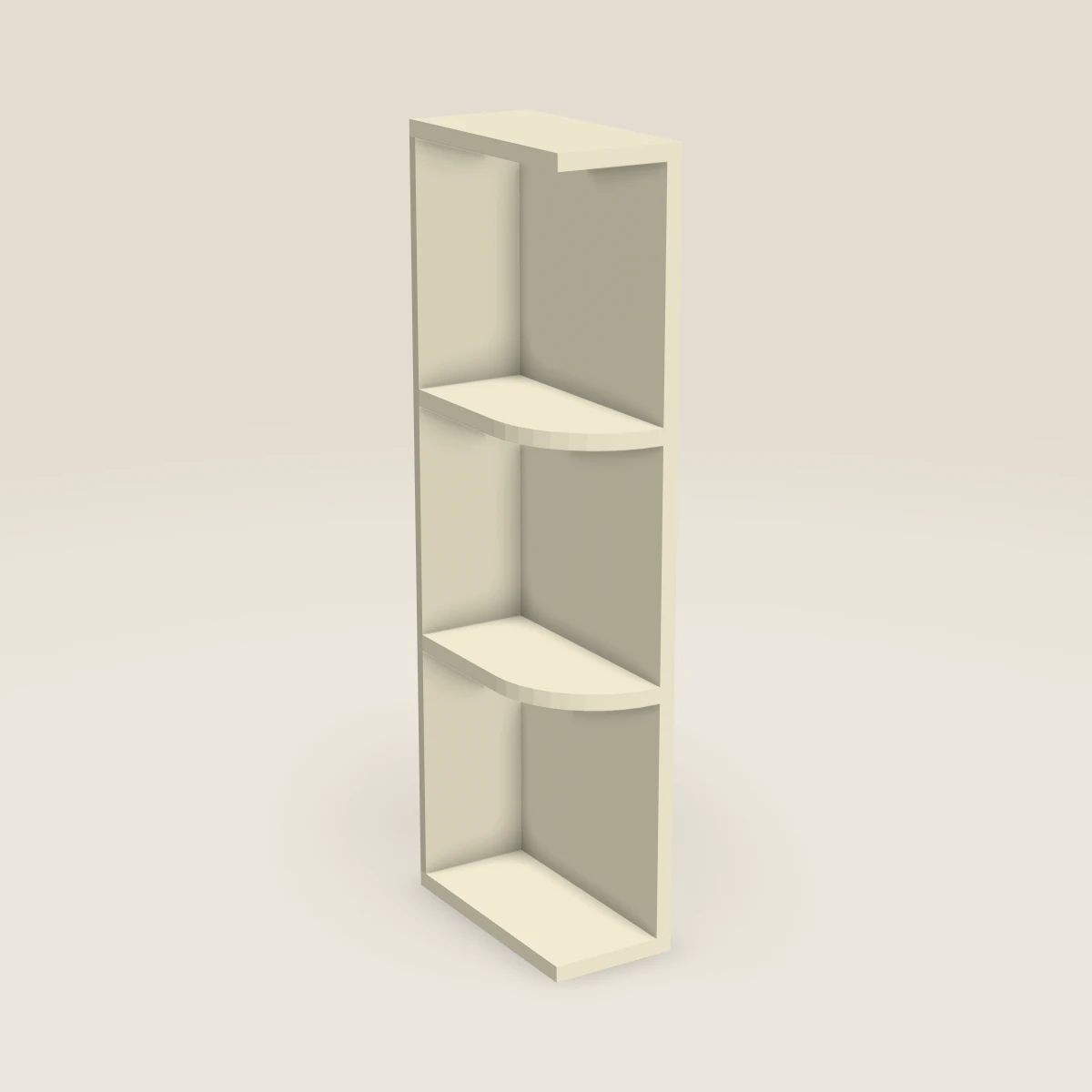 6" Wall End Shelf Cabinet — 36" High, 3D picture