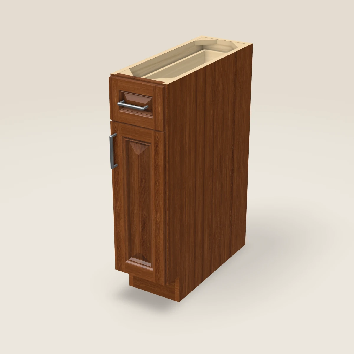 9" Single Door Single Drawer Base Cabinet, 3D picture