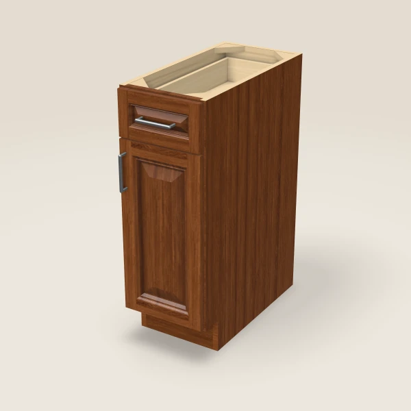 12" Single Door Single Drawer Base Cabinet, 3D picture