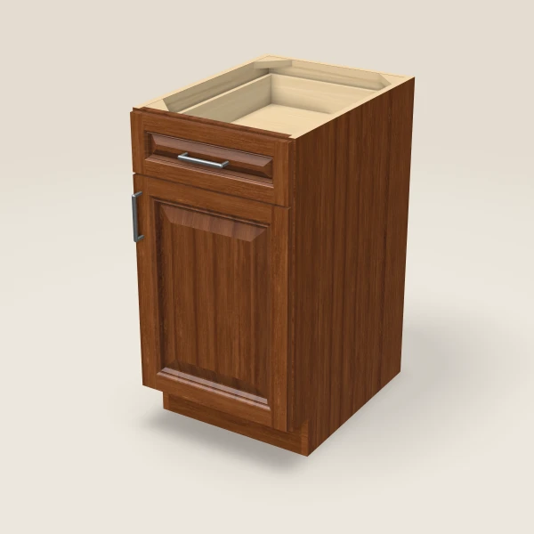 18" Single Door Single Drawer Base Cabinet, 3D picture