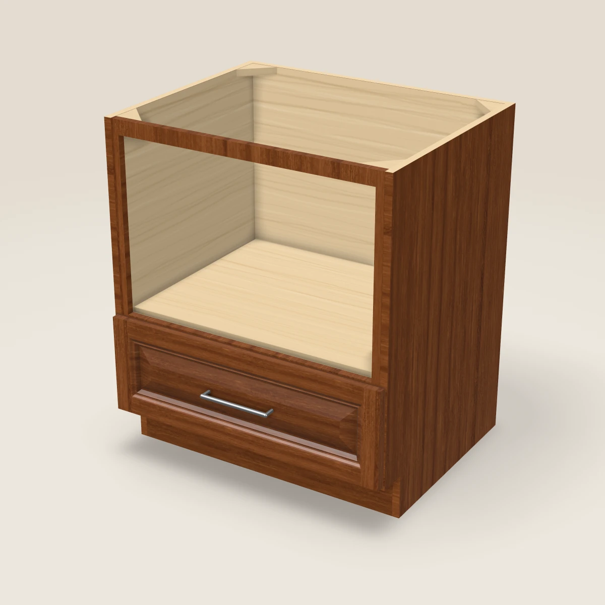 30" Base Microwave Cabinet, 3D picture