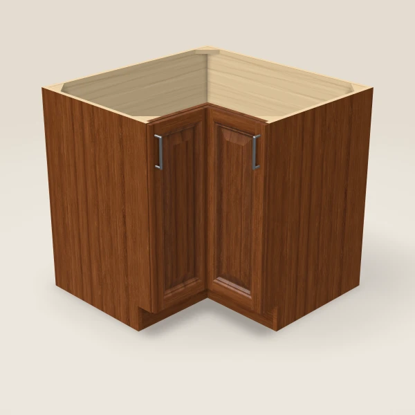 36" Base Corner Diagonal Lazy Susan Cabinet, 3D picture