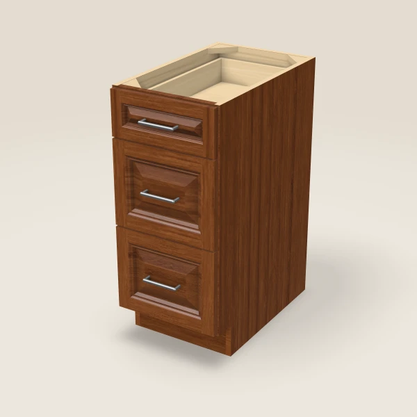 15" Three Drawer Base Cabinet, 3D picture