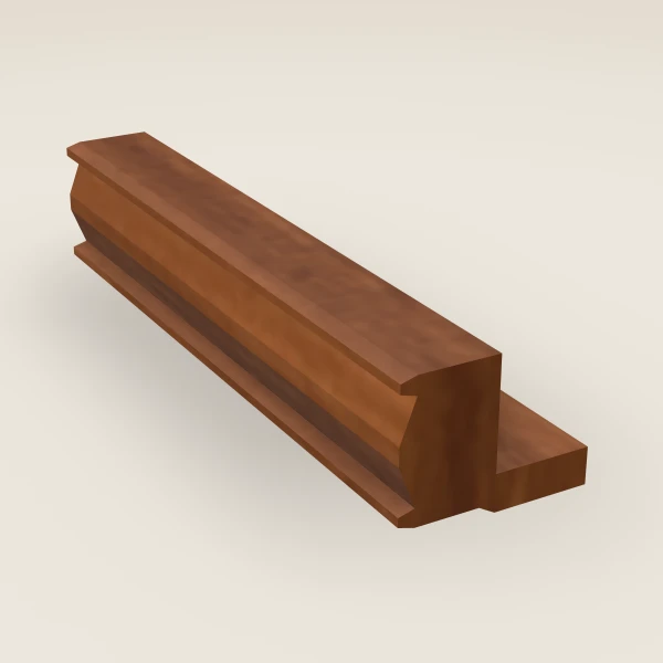 96" Traditional Light Rail Molding, 3D picture