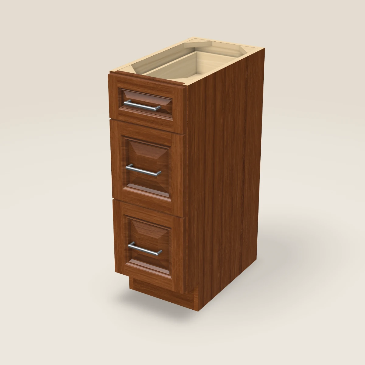 Tocador de baño (tres cajones) de 12", imagen en 3D