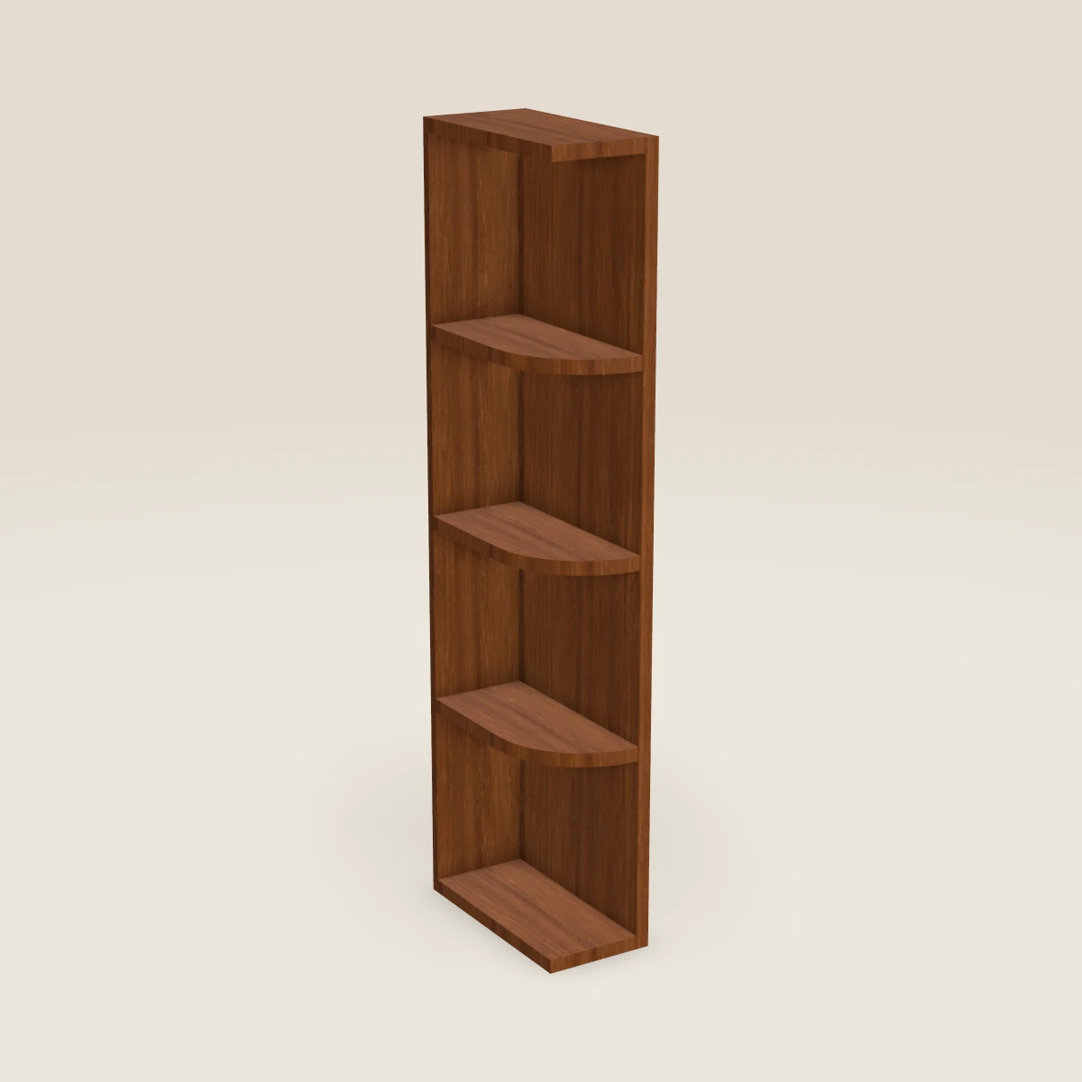6" Wall End Shelf Cabinet — 42" High, 3D picture