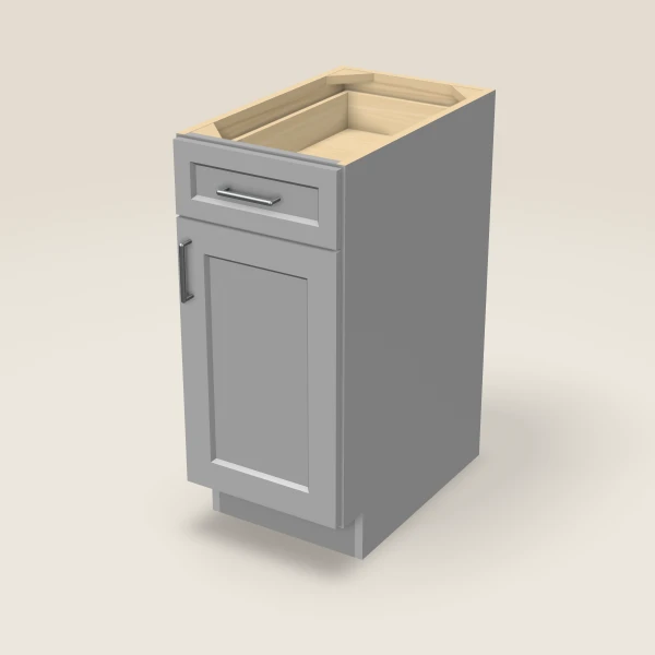 15" Single Door Single Drawer Base Cabinet, 3D picture
