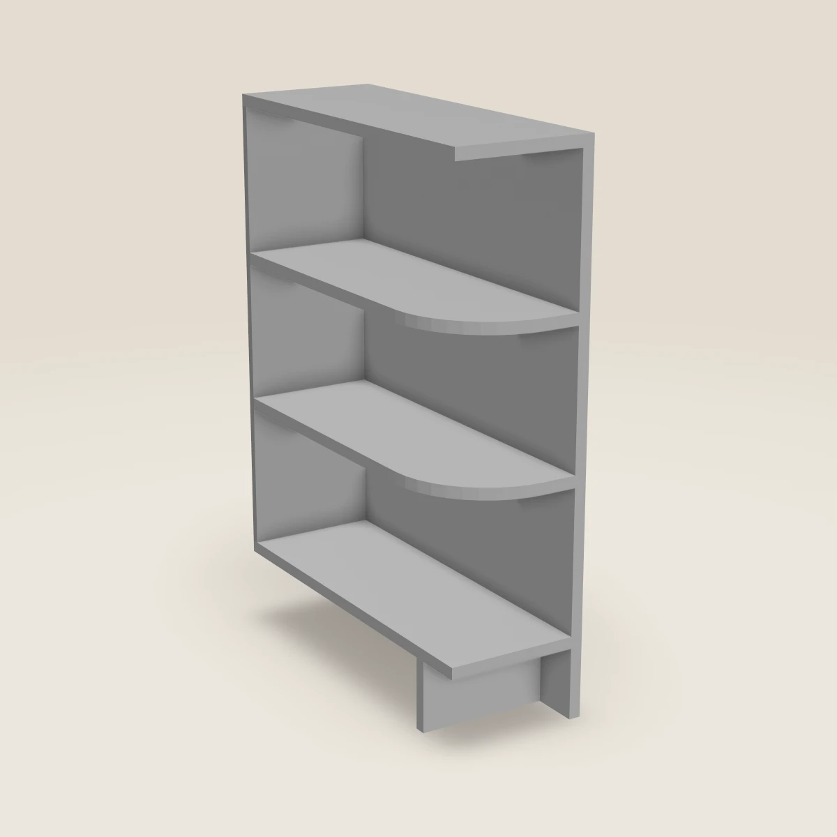 9" Base End Shelf, 3D picture