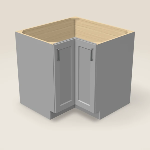 36" Base Corner Diagonal Lazy Susan Cabinet, 3D picture