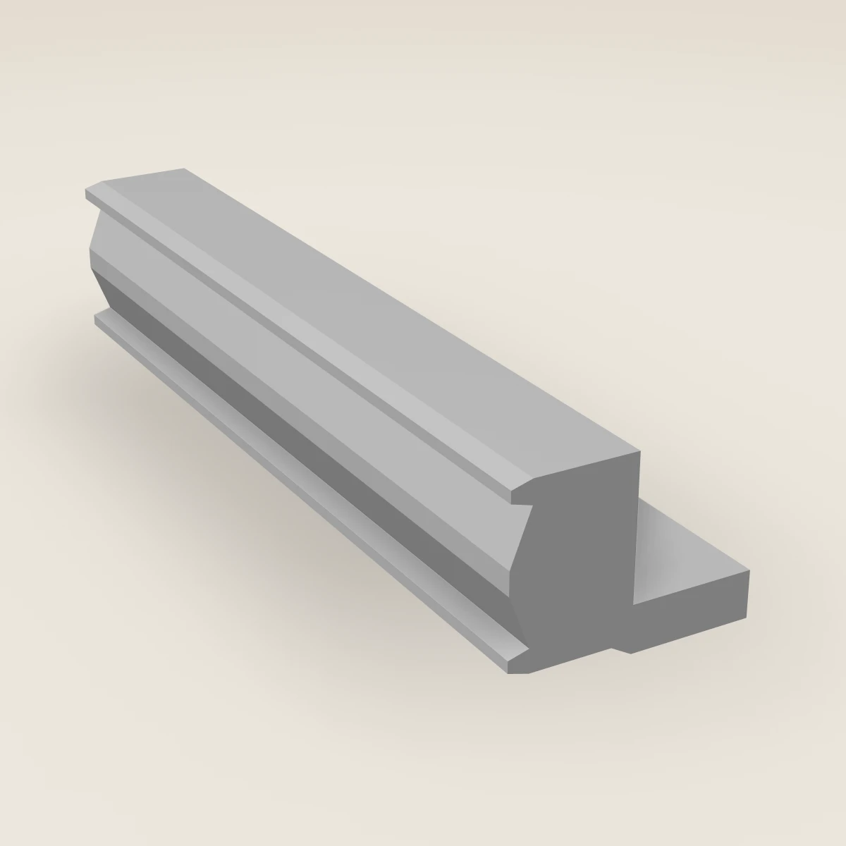 96" Shaker Light Rail Molding, 3D picture