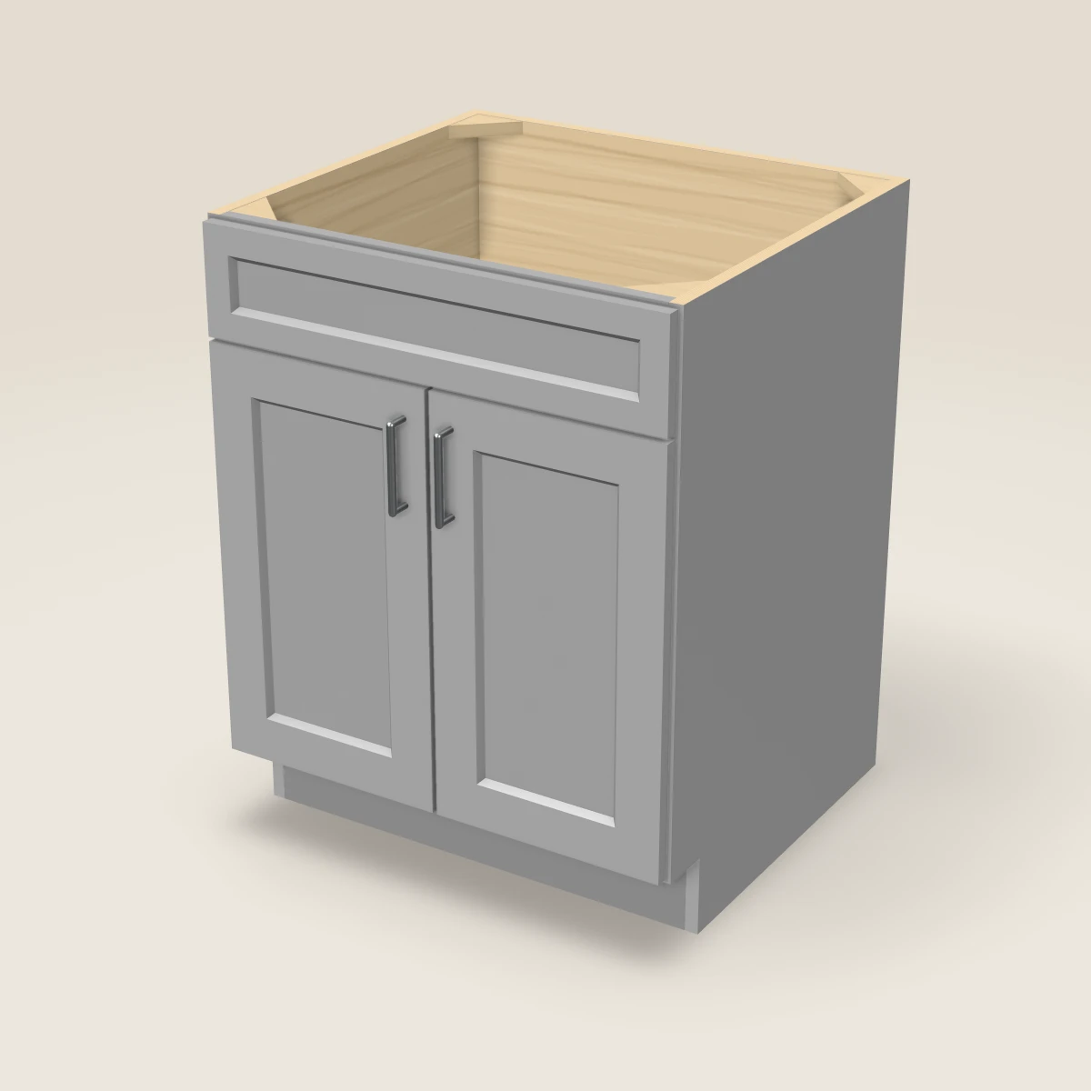 27" Sink Base Cabinet, 3D picture