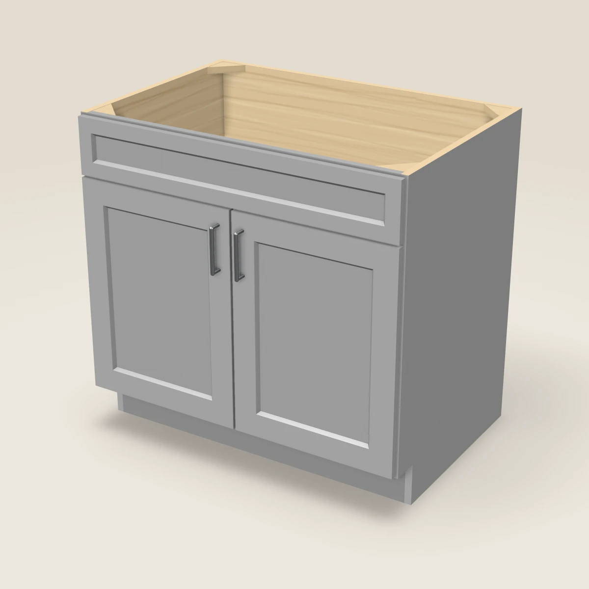36" Sink Base Cabinet, 3D picture
