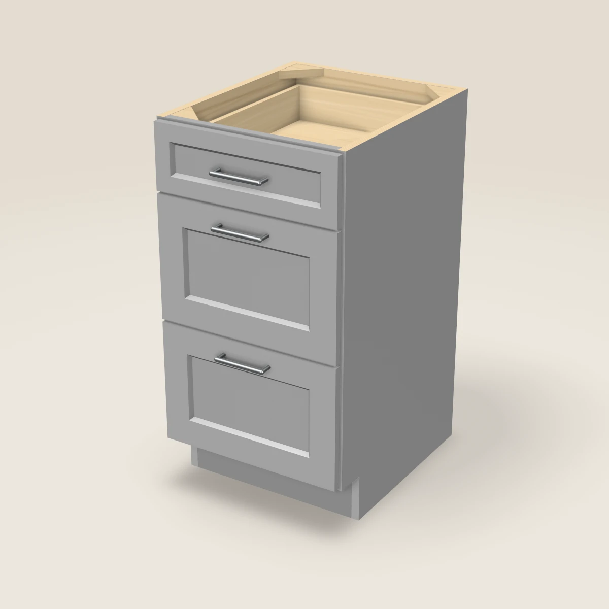 18" Three Drawer Vanity Cabinet, 3D picture