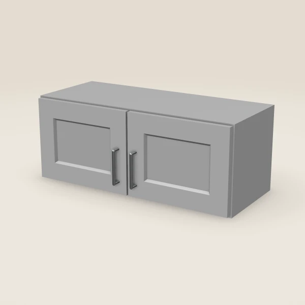 30" Double Door Wall Cabinet — 12" High, 3D picture
