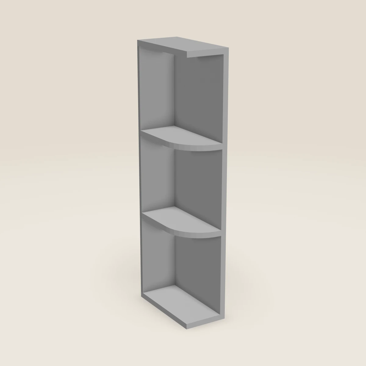 6" Wall End Shelf Cabinet — 36" High, 3D picture