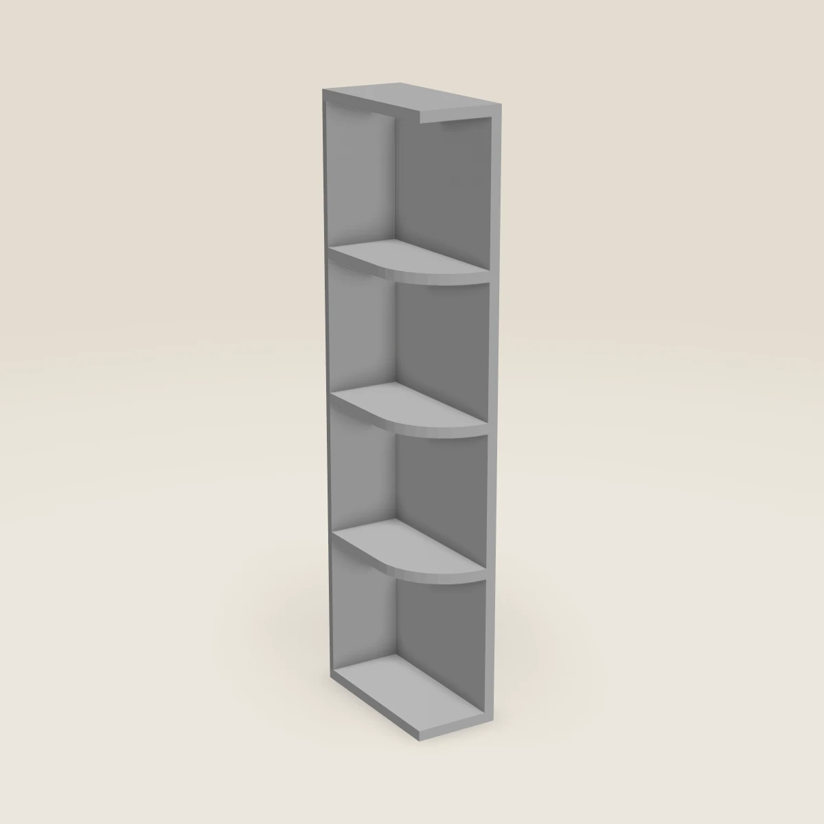 6" Wall End Shelf Cabinet — 42" High, 3D picture